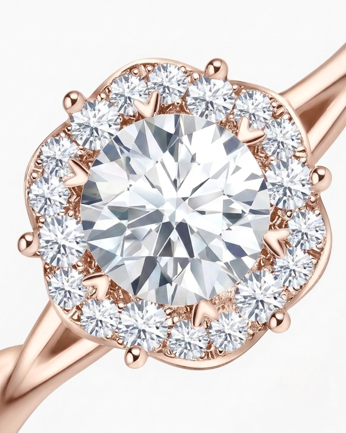 Emory – Eternal Presence Natural Round Diamond Halo Ring