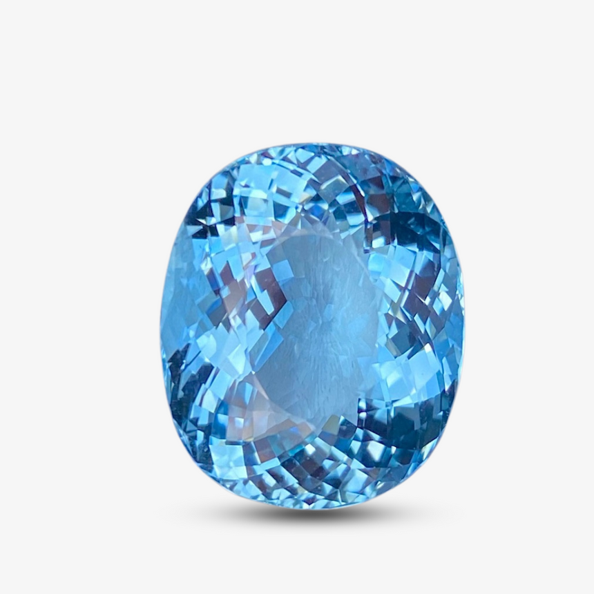 16.32cts Oval Santa Maria Natural Aquamarine Gemstone | GUILD Certified