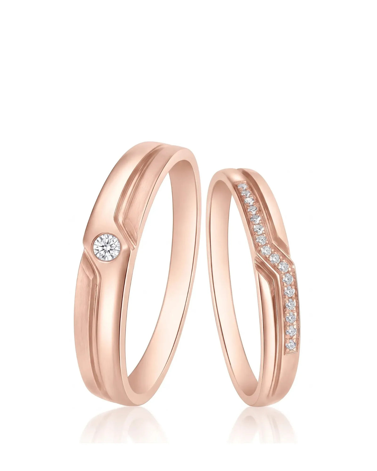 Channel Set Diamond Band Wedding Set
