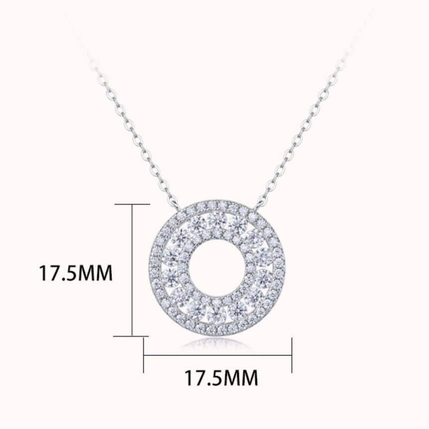 Radiant Orbit: 0.59-Carat Moissanite Circle Pendant