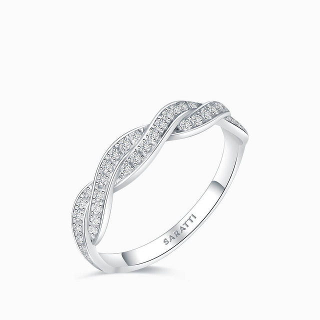 Vintage Diamond Eternity Band in White Gold | Saratti
