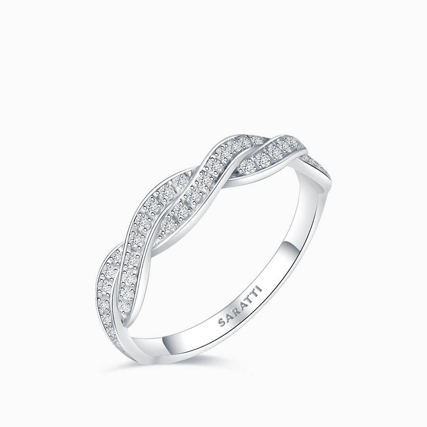 Vintage Diamond Eternity Band in White Gold | Saratti