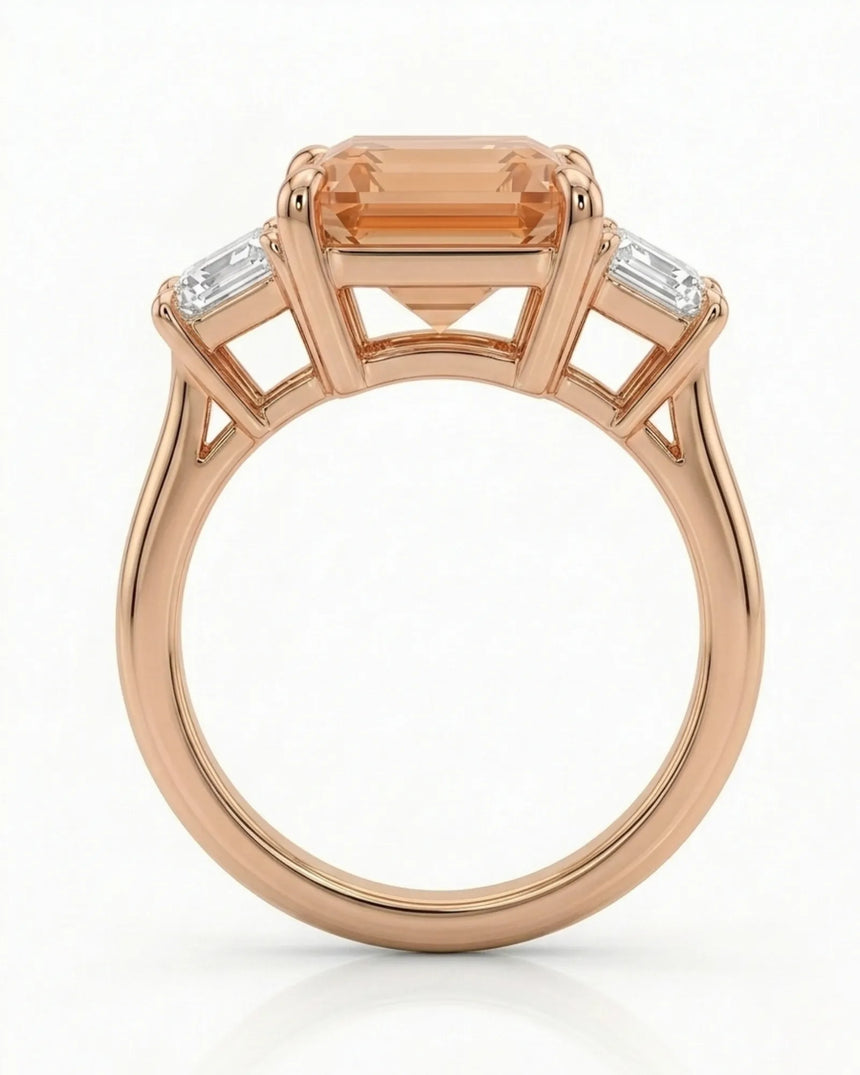 18K rose gold Build My Ring setting with Imperial Topaz and diamonds | SARATTI