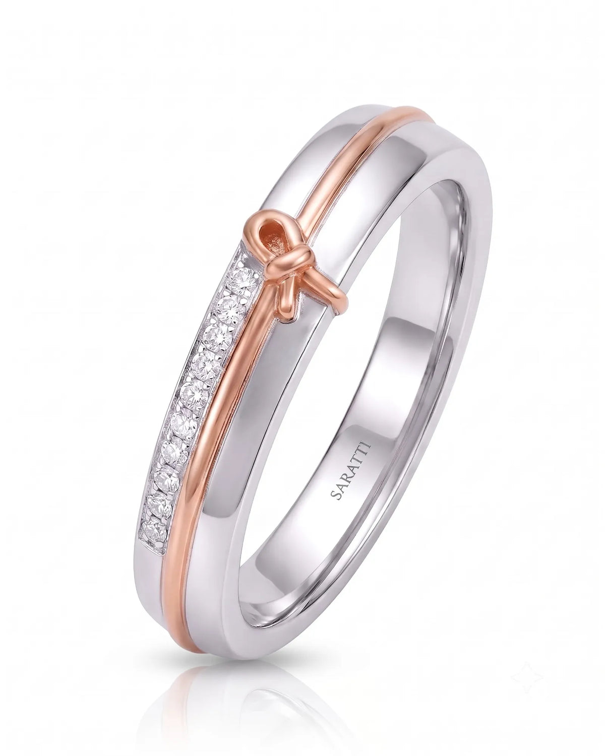 18K two tone gold his and her wedding rings for weddings, anniversaries, and meaningful couple gifts - SARATTI