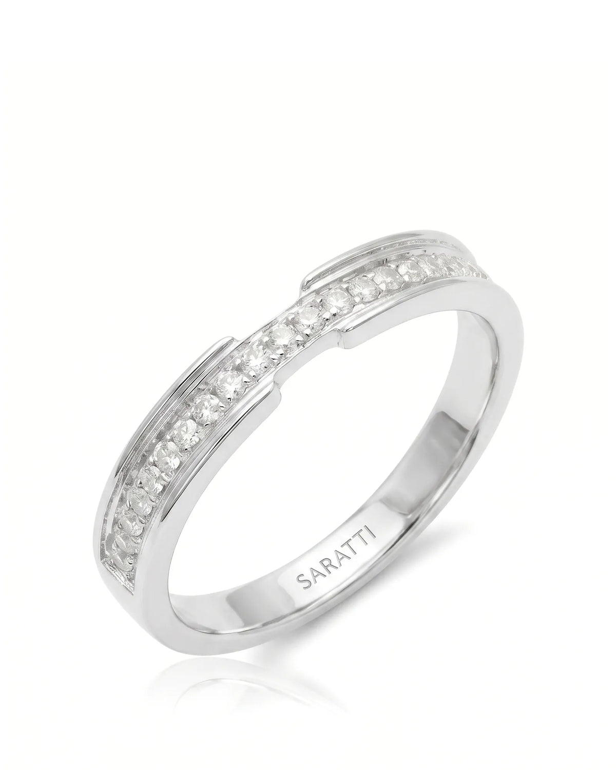 Round Diamond Wedding Band in White Gold