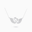 Twin Silver Swans Pendant Necklace | Saratti