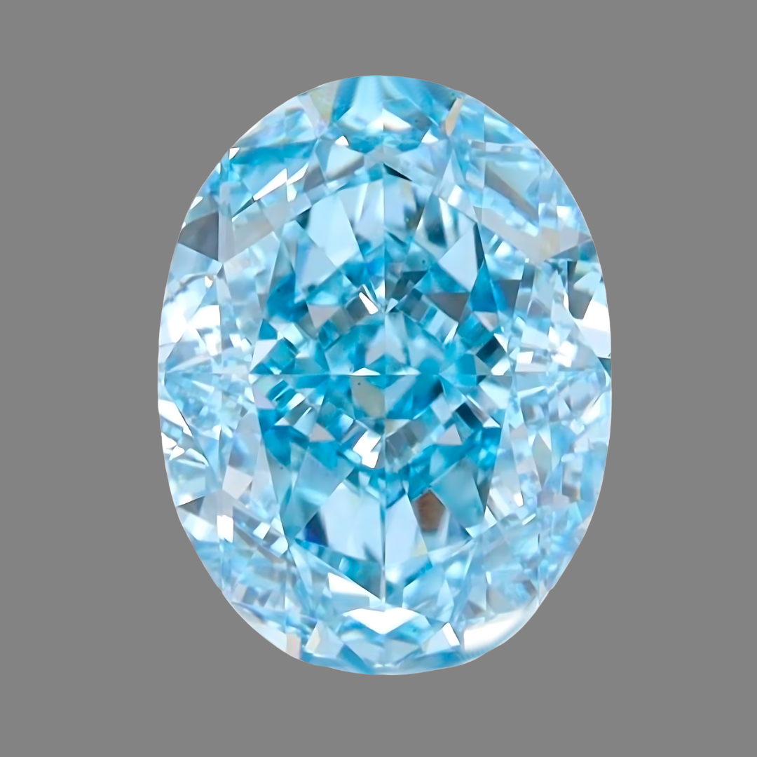 Oval Cut Fancy Vivid Blue Lab Grown Diamond | Saratti