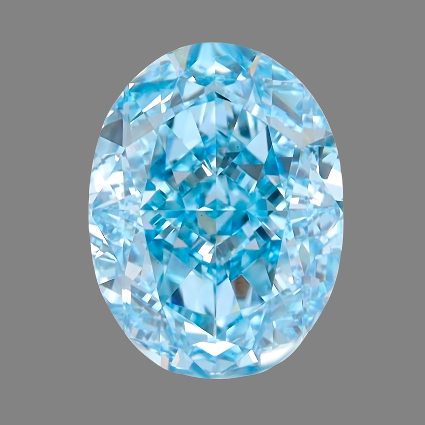 Oval Cut Fancy Vivid Blue Lab Grown Diamond | Saratti