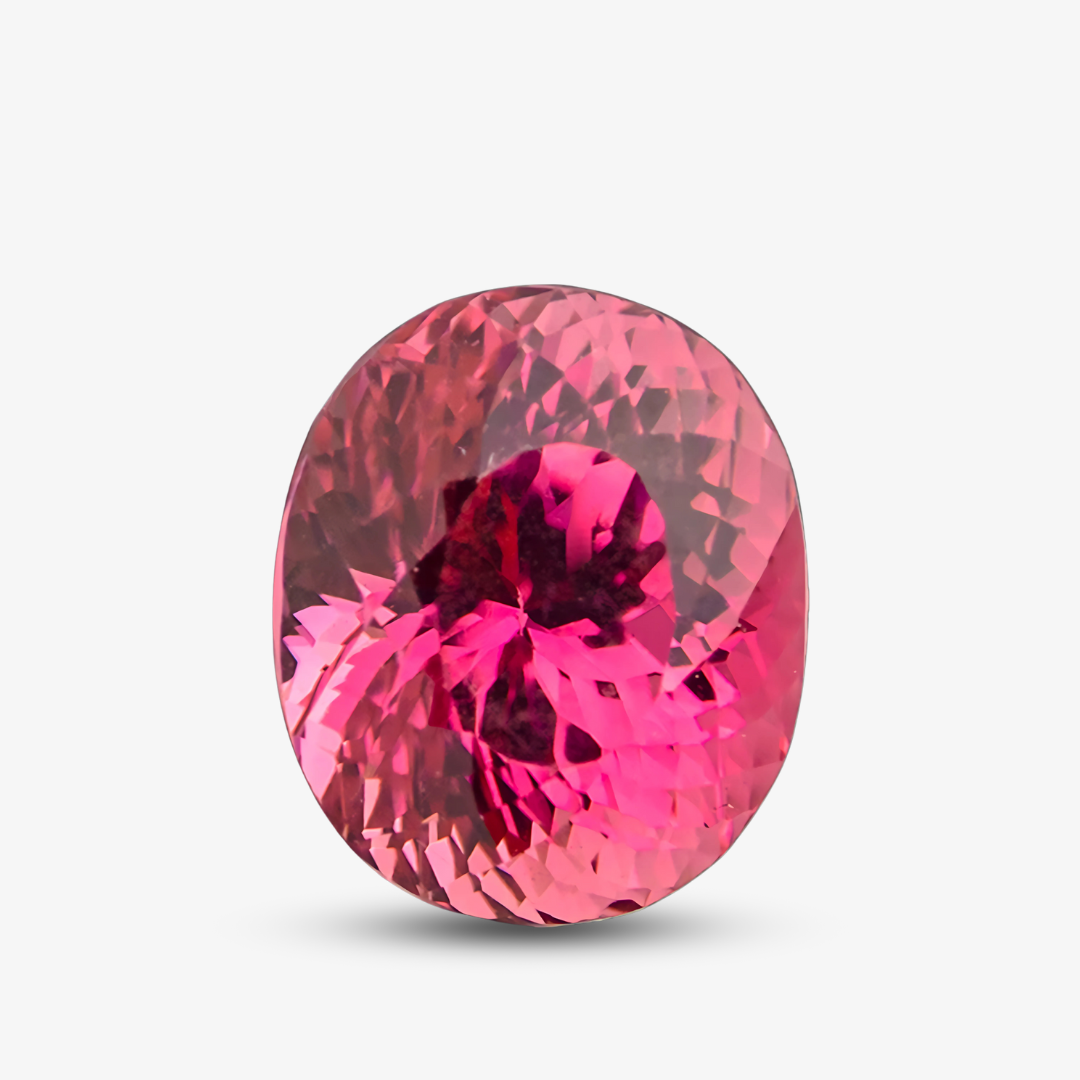 2.07 carats Pinkish Red Natural Tourmaline Gemstone 6.5 x 7.5mm