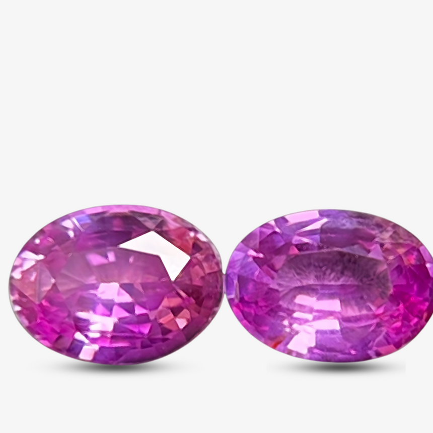 2.45 carats Purplish Pink Unheated Natural Sapphire Matched Pair