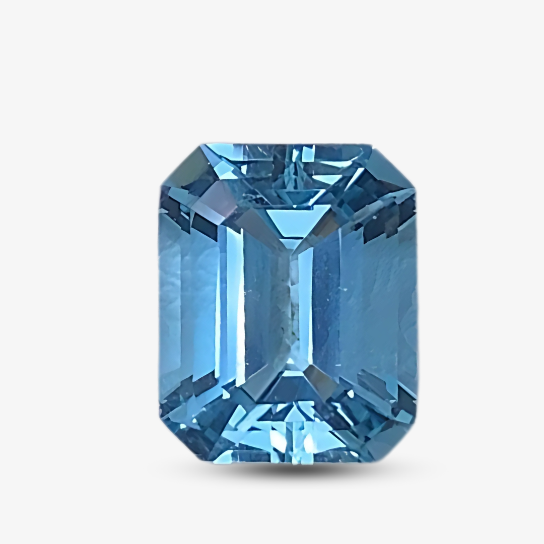 2.80-carat Emerald Cut Natural Aquamarine Gem | Vivid Blue | GUILD Certified