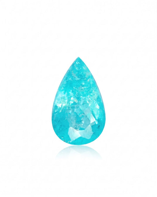 2.94ct natural Paraiba tourmaline pear cut neon blue | SARATTI