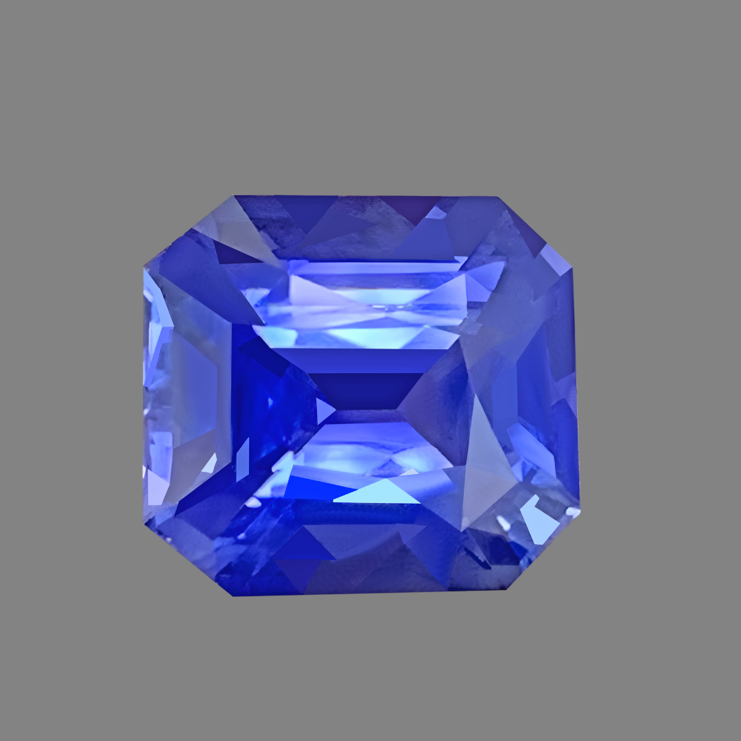 6.06 cts Unheated Emerald Cut Cornflower Blue Sapphire Gemstone | GRS Certified | Saratti