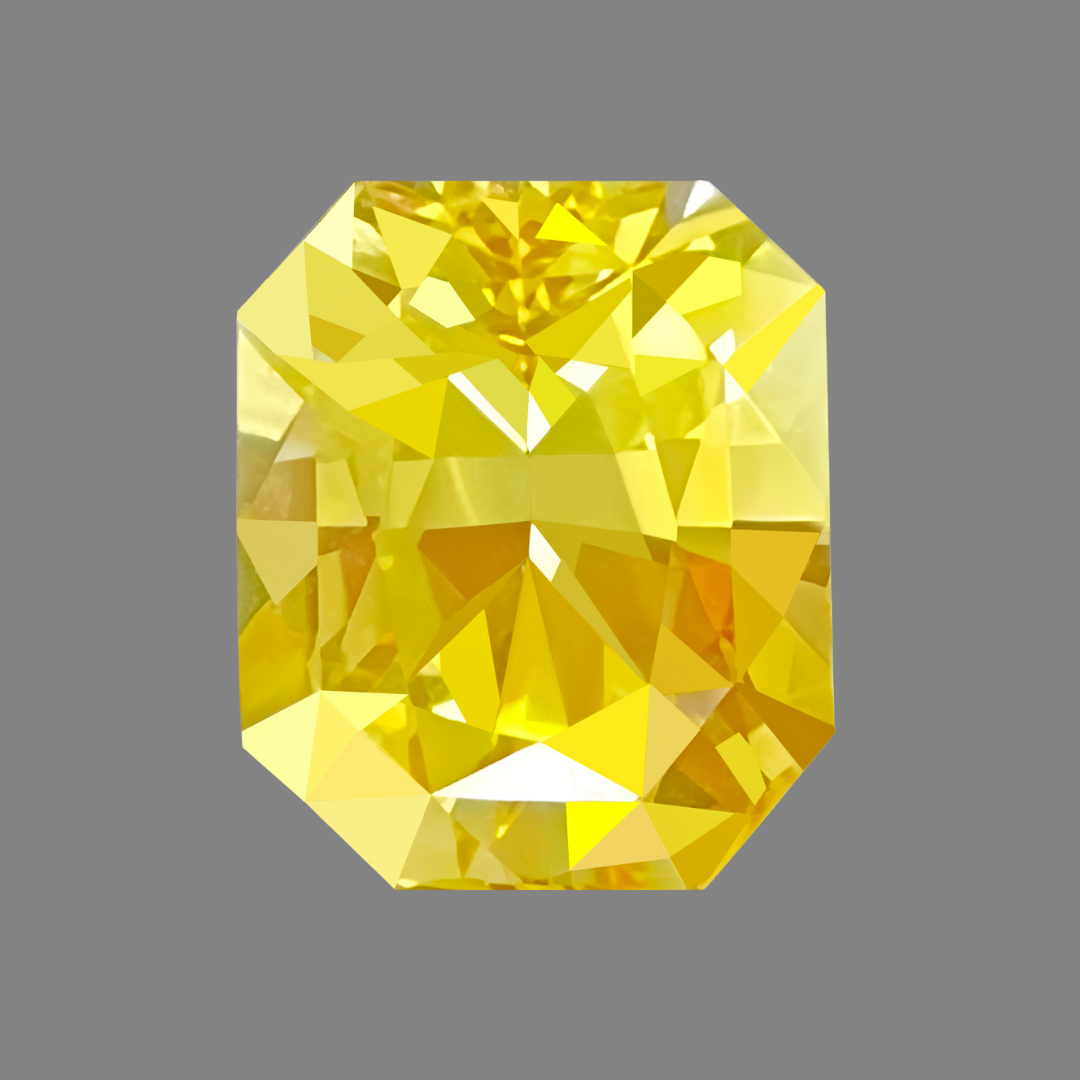 Emerald Cut Fancy Yellow Natural Sapphire Gemstone Unheated or Treated | Saratti