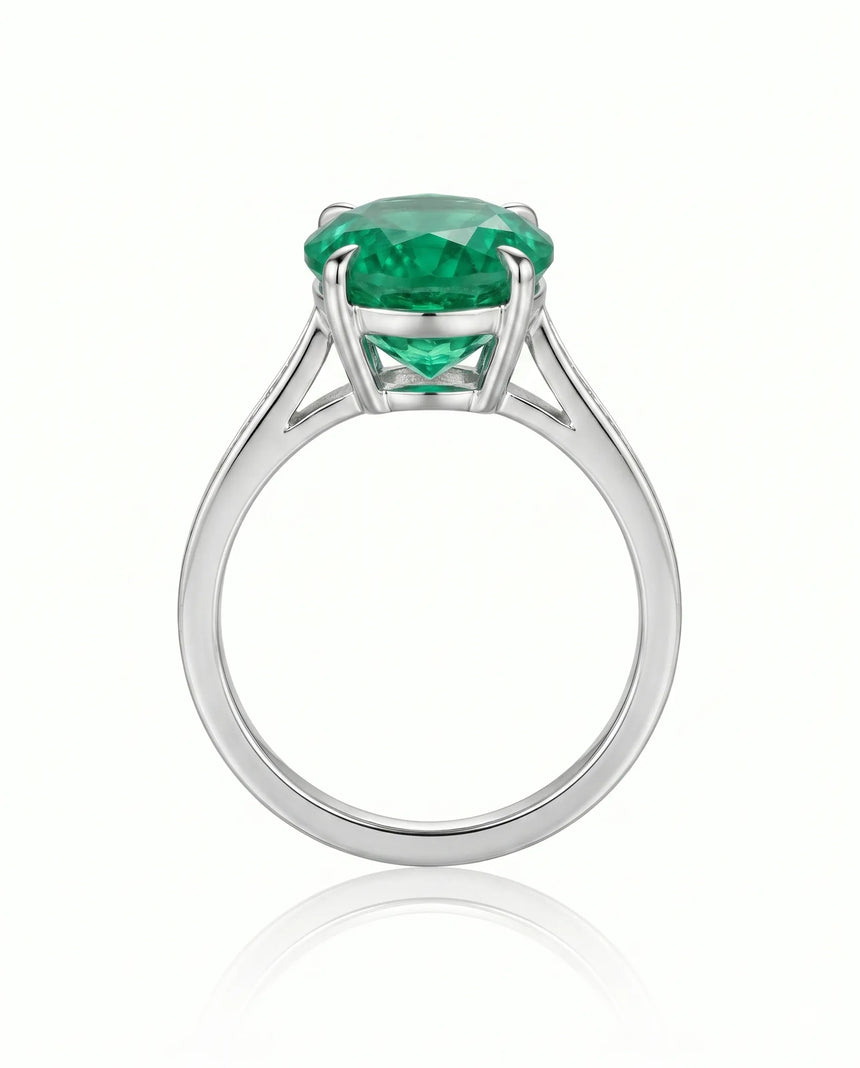 2 carat natural emerald ring in platinum | SARATTI