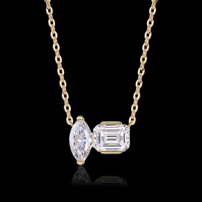 Two -Stone Moissanite Vermeil Necklace