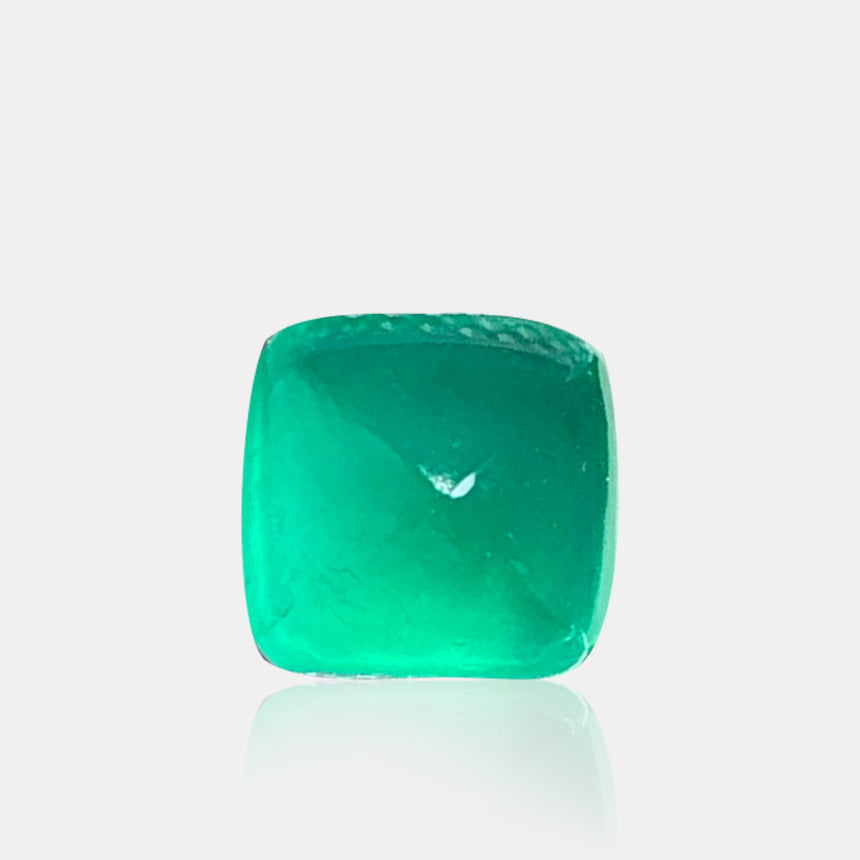 3.01 carat Natural Vivid Green emerald sugarloaf cabochon loose gemstone | SARATTI