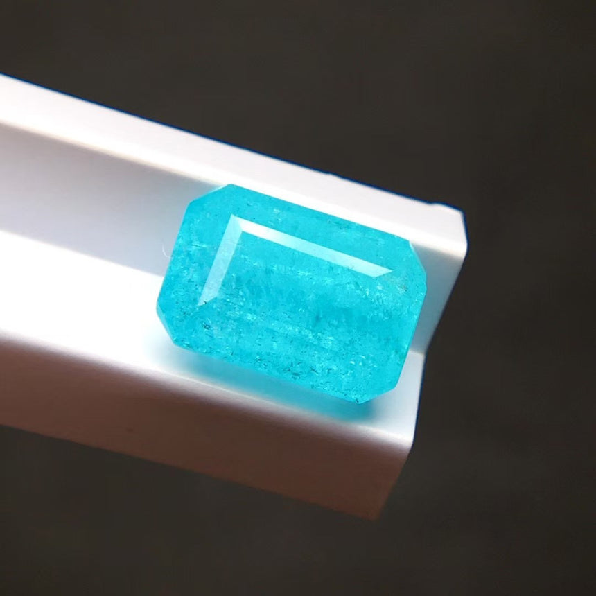 Rare Natural Pariaba Tourmaline Gemstone - Emerald Cut - Clean - SARATTI