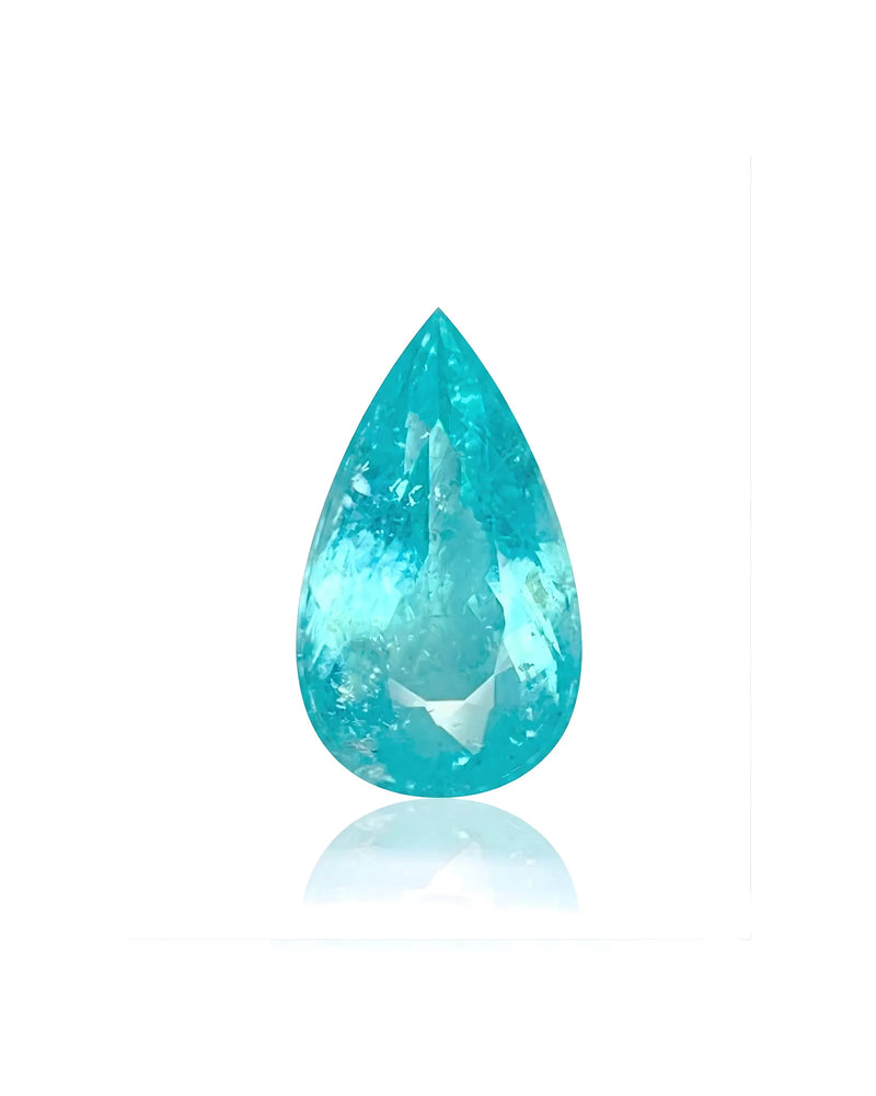 3.19ct natural Paraiba tourmaline pear cut neon blue | SARATTI