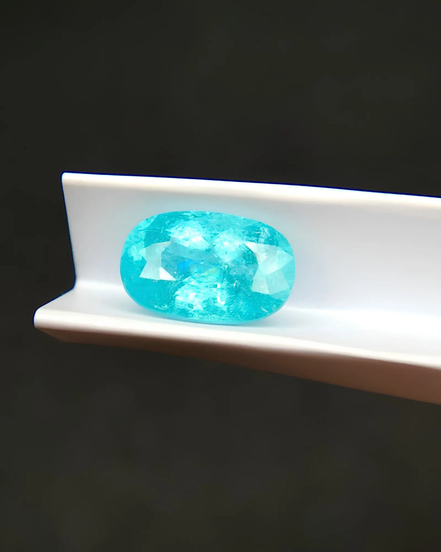 3.33ct Natural Neon Blue Tourmaline oval main view | SARATTI