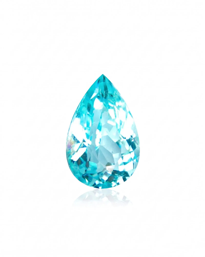 3.34ct natural Paraiba tourmaline pear cut neon blue | SARATTI
