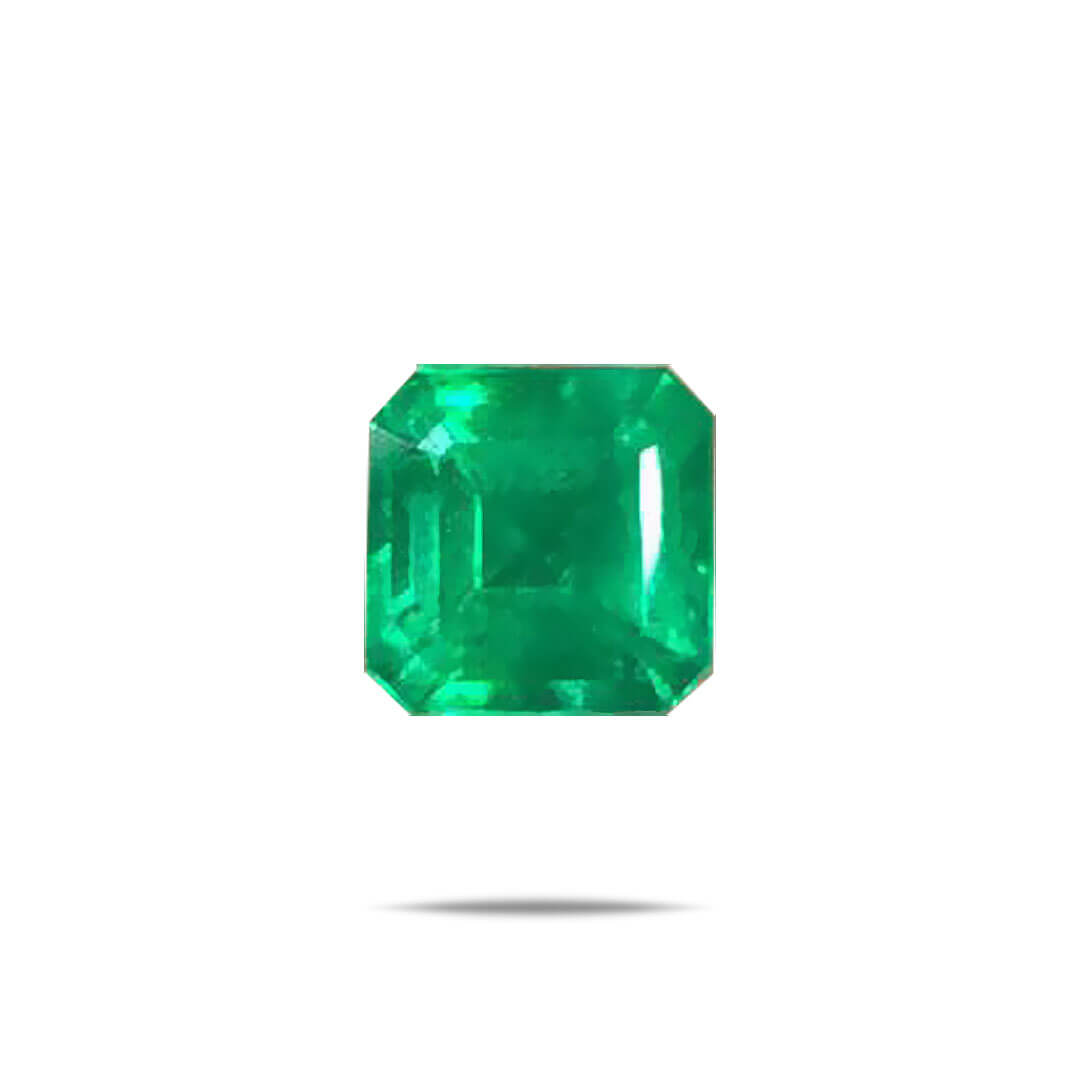 GUILD Certificate 3.45 Carat Step Cut Green Emerald Cut Gemstone