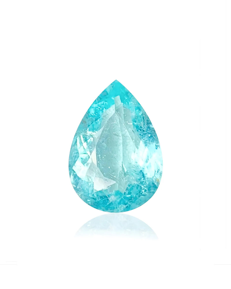 3.73ct natural Paraiba tourmaline pear cut neon blue | SARATTI