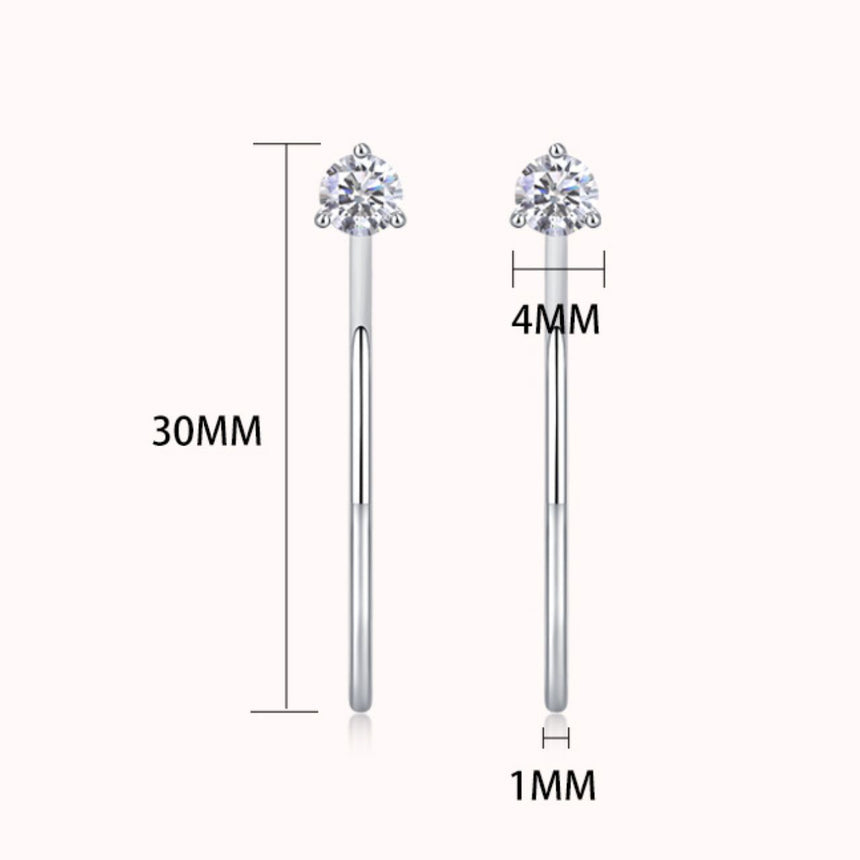 Crystal Arc: 0.5 Carat Moissanite Silver Hoop Earrings