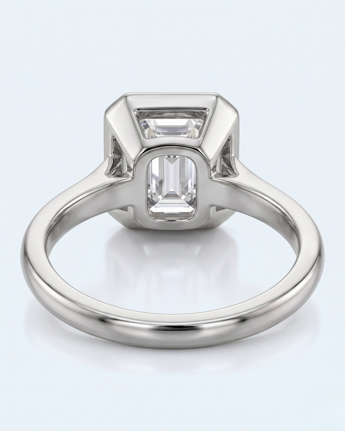 Natalia – Natural Emerald-Cut Diamond Bezel Ring