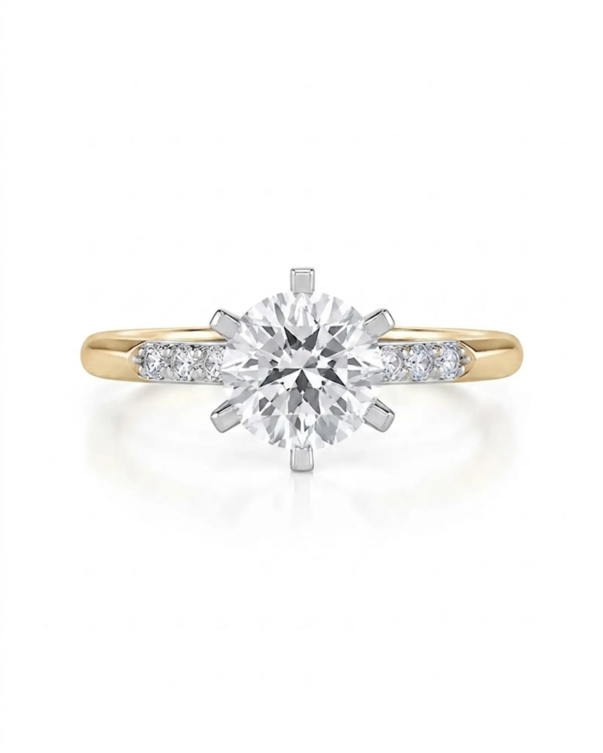 Dakota – Natural Round Diamond Two-Tone Six-Prong Engagement Ring
