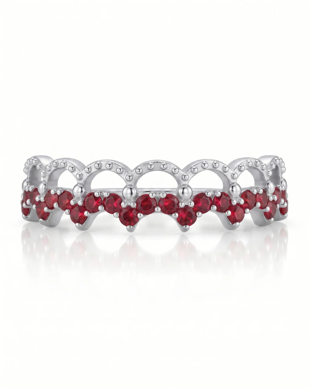 The Ember Tiara- Red Diamond Vintage-Inspired Yellow Gold Band