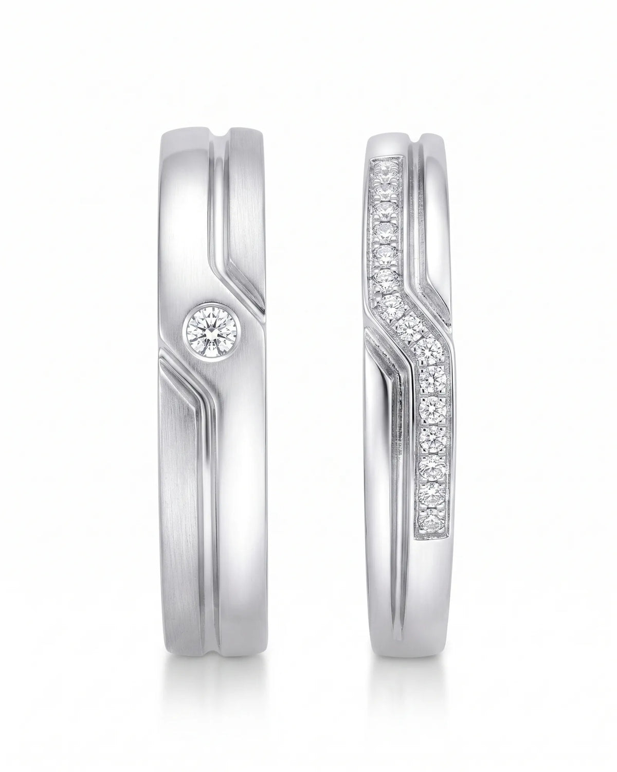 Channel Set Diamond Band Wedding Set