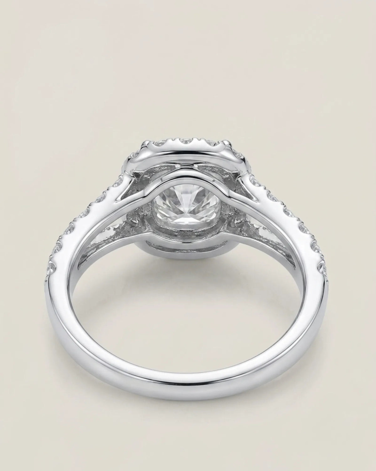 Erica • 2-carat Cushion Moissanite Ring in White Gold