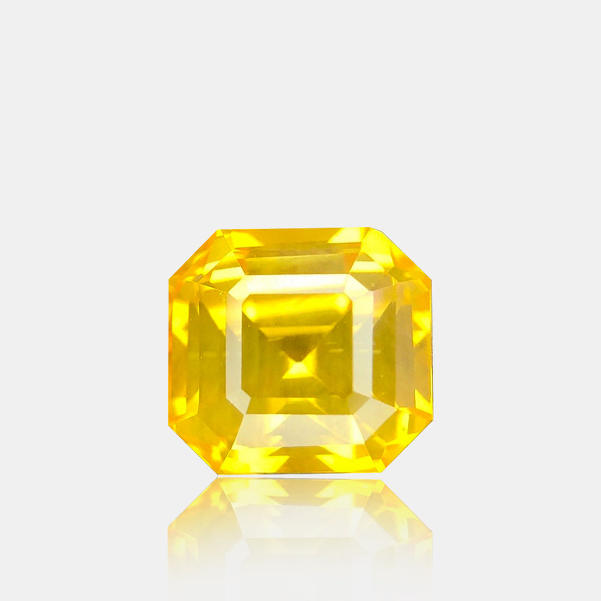 4.06ct Natural Yellow Sapphire Emerald Cut | SARATTI