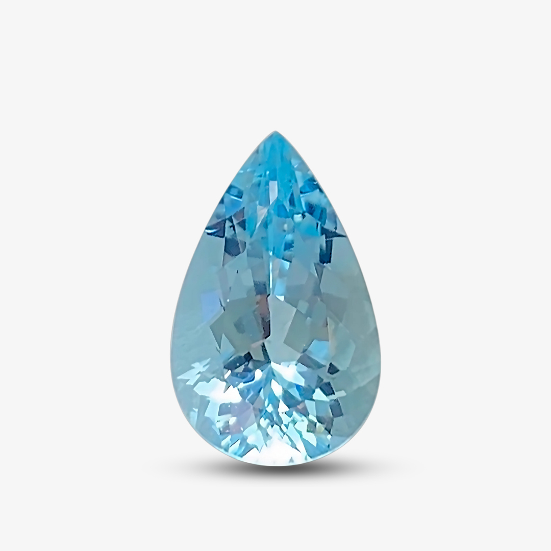 4.67 carats Natural Aquamarine Gemstone | Pear – 9.5 × 15.2 × 6.8 mm