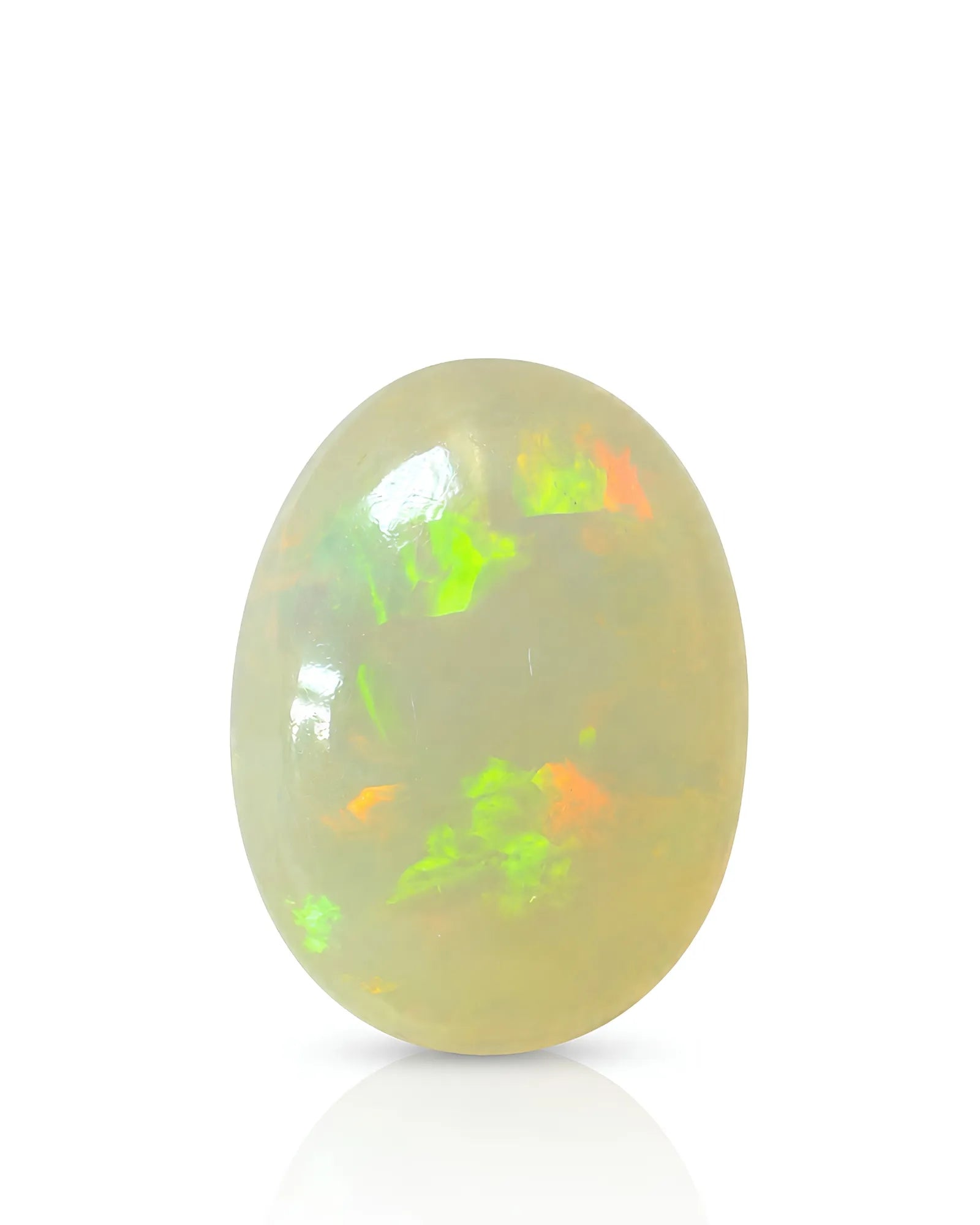 4.77ct Natural Ethiopian White Opal faceted oval front view | SARATTI