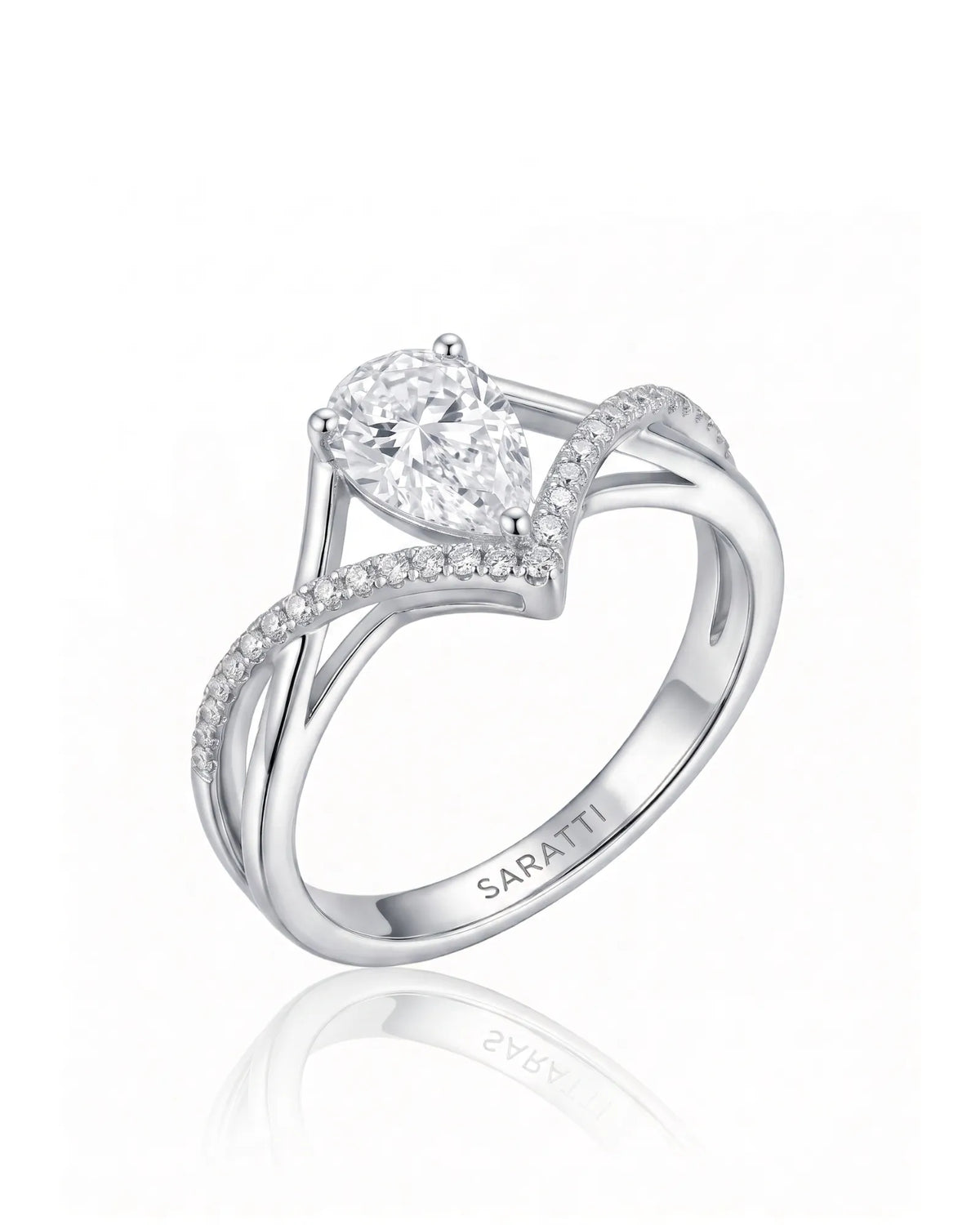 Claire – Natural Pear-Shaped Diamond Twisted-Shank Engagement Ring