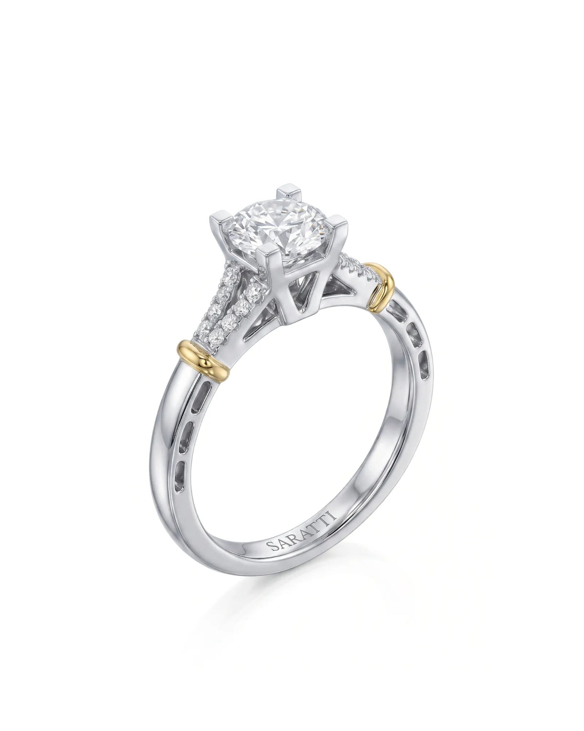 Noemie – Natural Round Diamond Split-Shank Engagement Ring