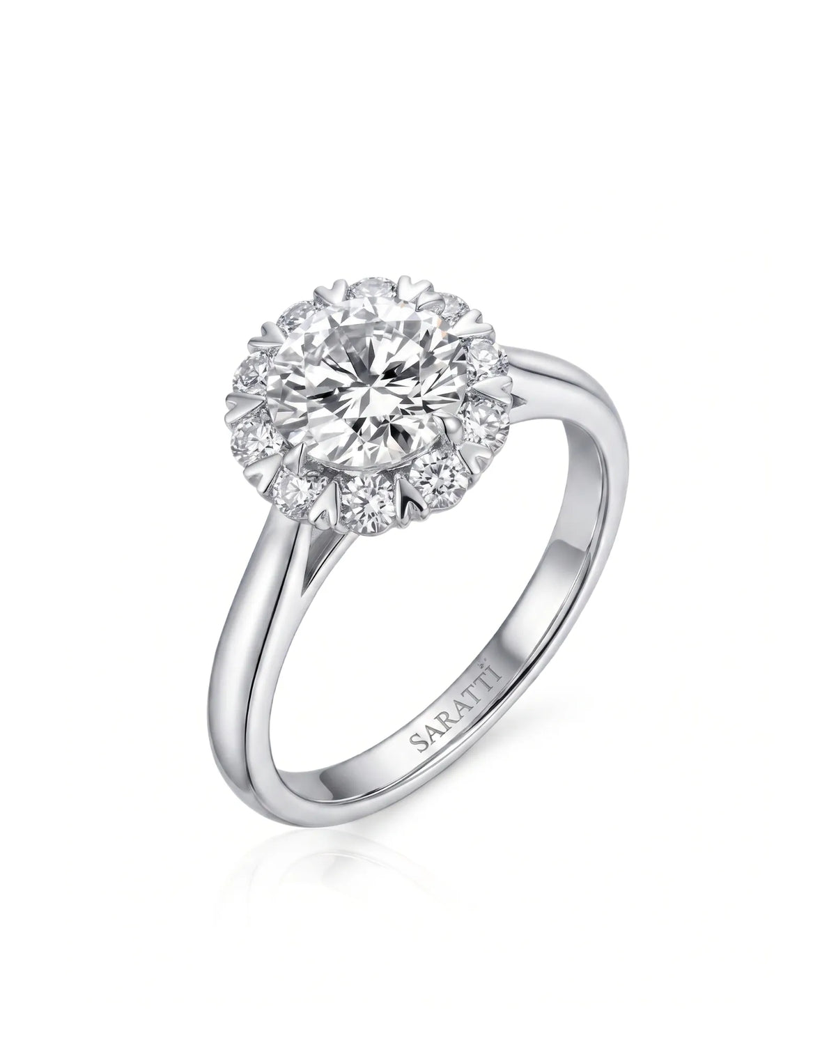Sadi – Celestial Glow Natural Round Diamond Star Halo Ring