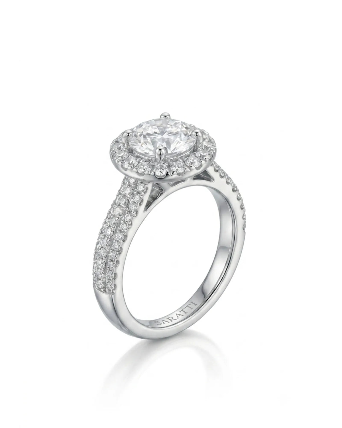 Yumi – Lumina Crown Natural Round Diamond Halo Engagement Ring