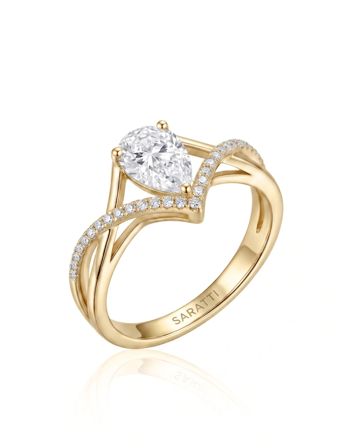 Claire – Natural Pear-Shaped Diamond Twisted-Shank Engagement Ring
