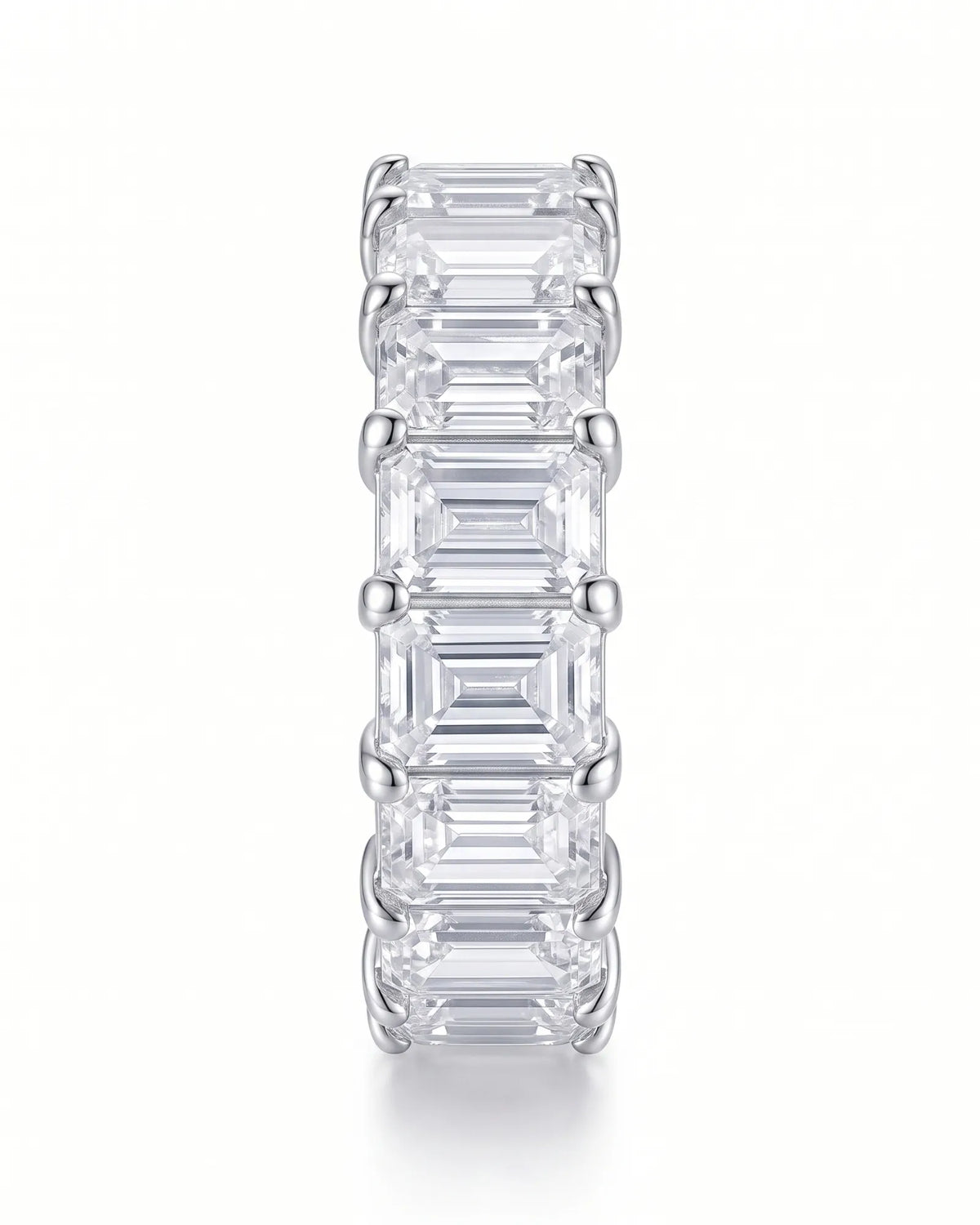 Emerald Cut Eternity Band in White Gold