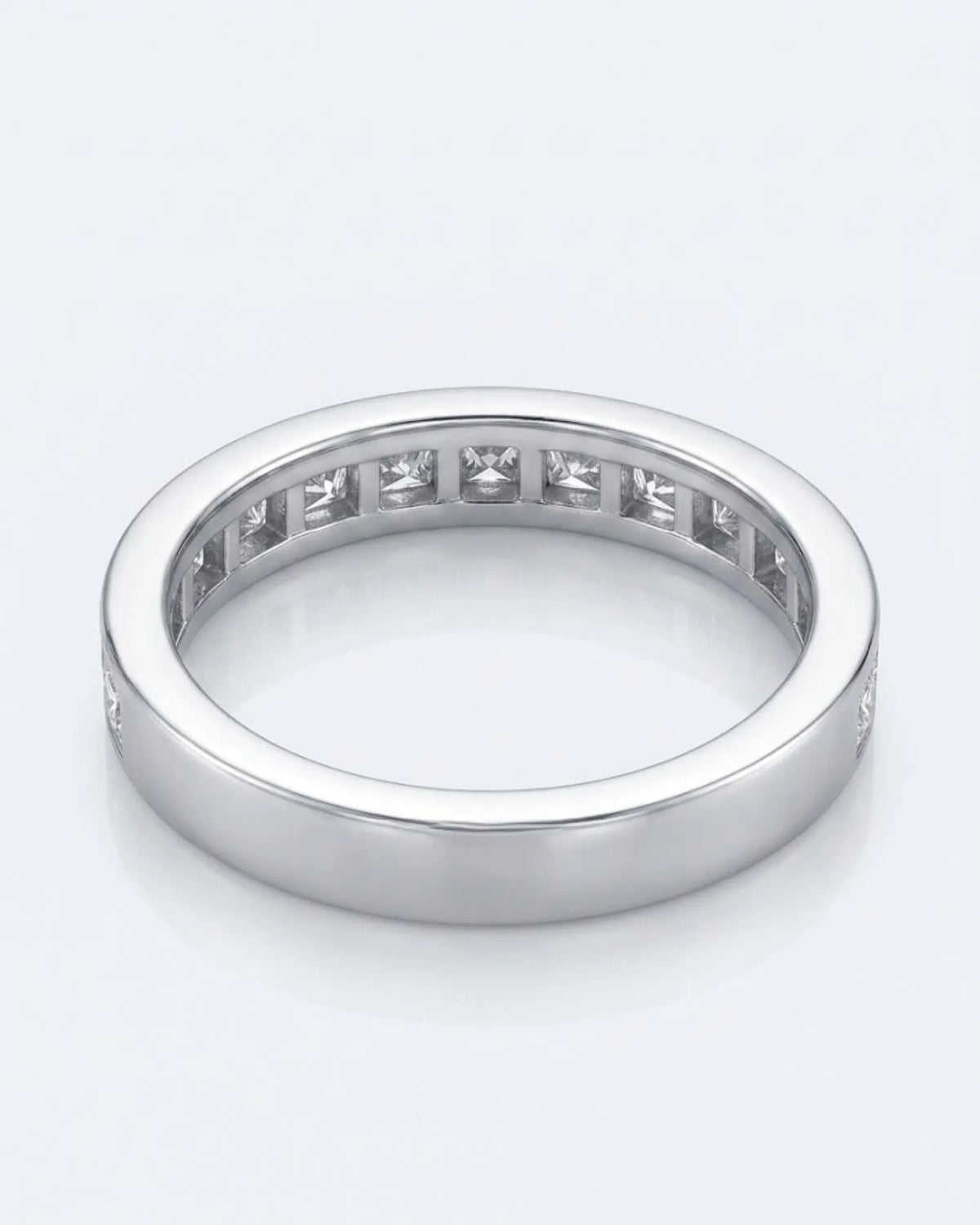 Channel-set princess-cut diamond wedding ring in platinum, approximately 0.50 carat | SARATTI
