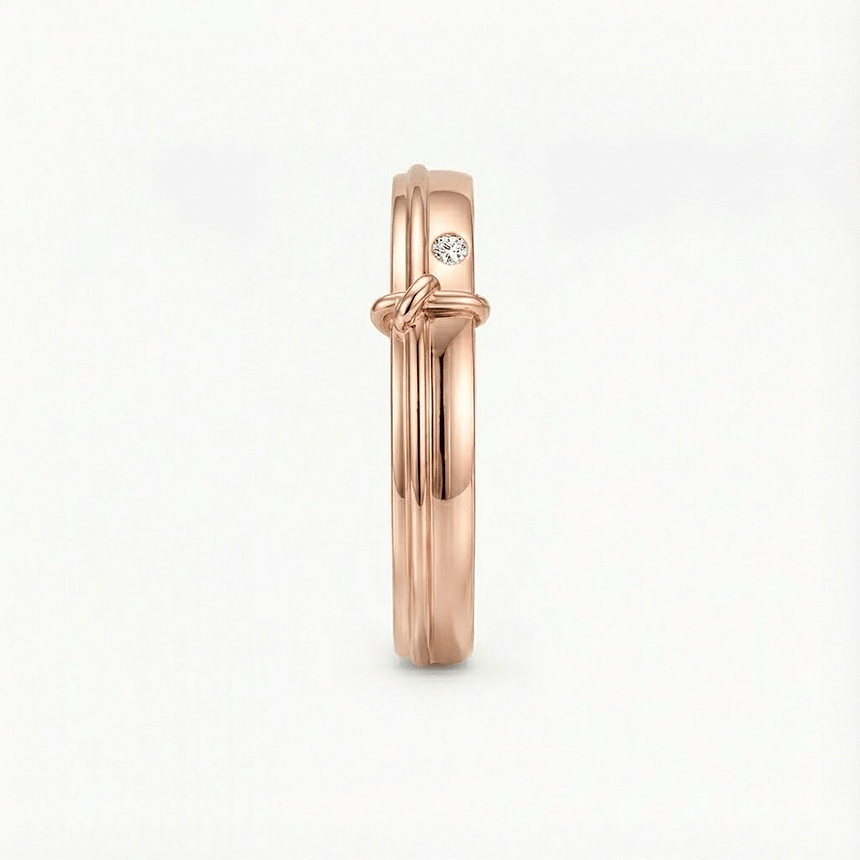 4mm Rose Gold Men’s Diamond Ring, Brilliant Round – SARATTI