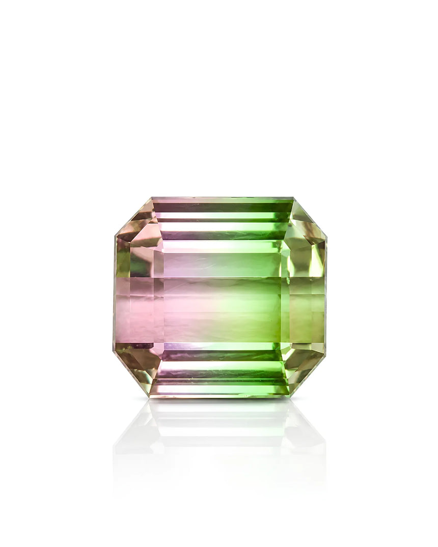 5.30ct Natural Watermelon Tourmaline emerald cut main view | SARATTI