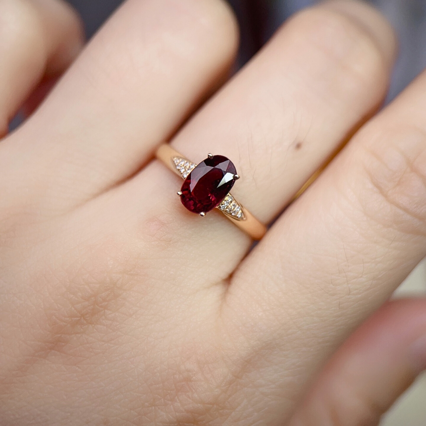 Tourmaline Ring with Diamond Accent Shoulders