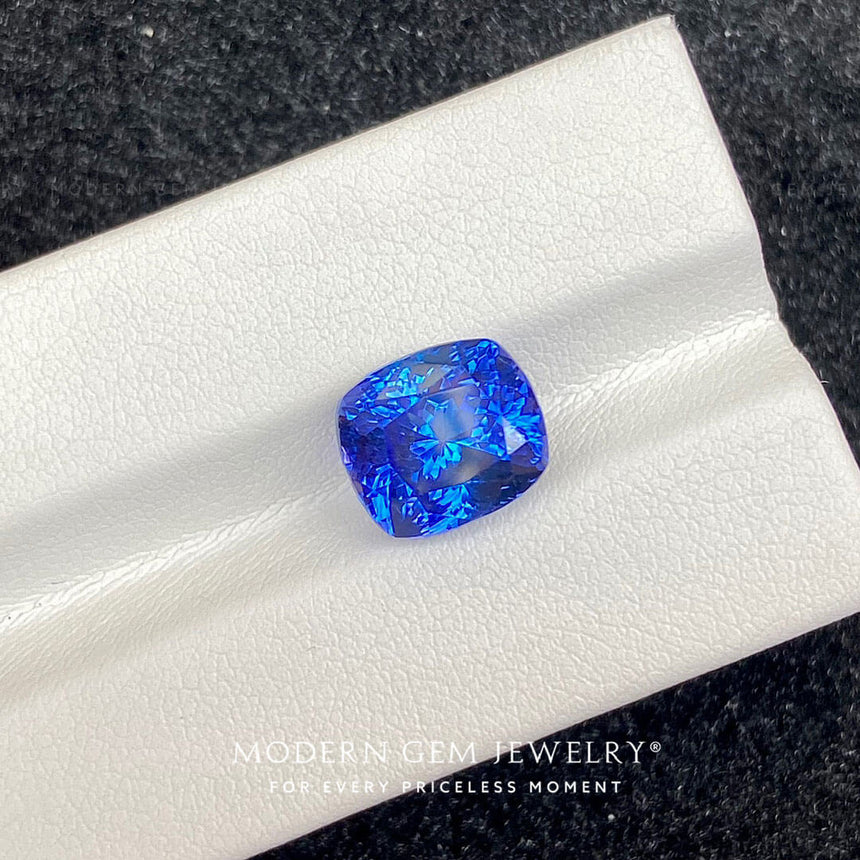 5.38 Carat Tanzanite Cushion Cut | Modern Gem Jewelry | Saratti