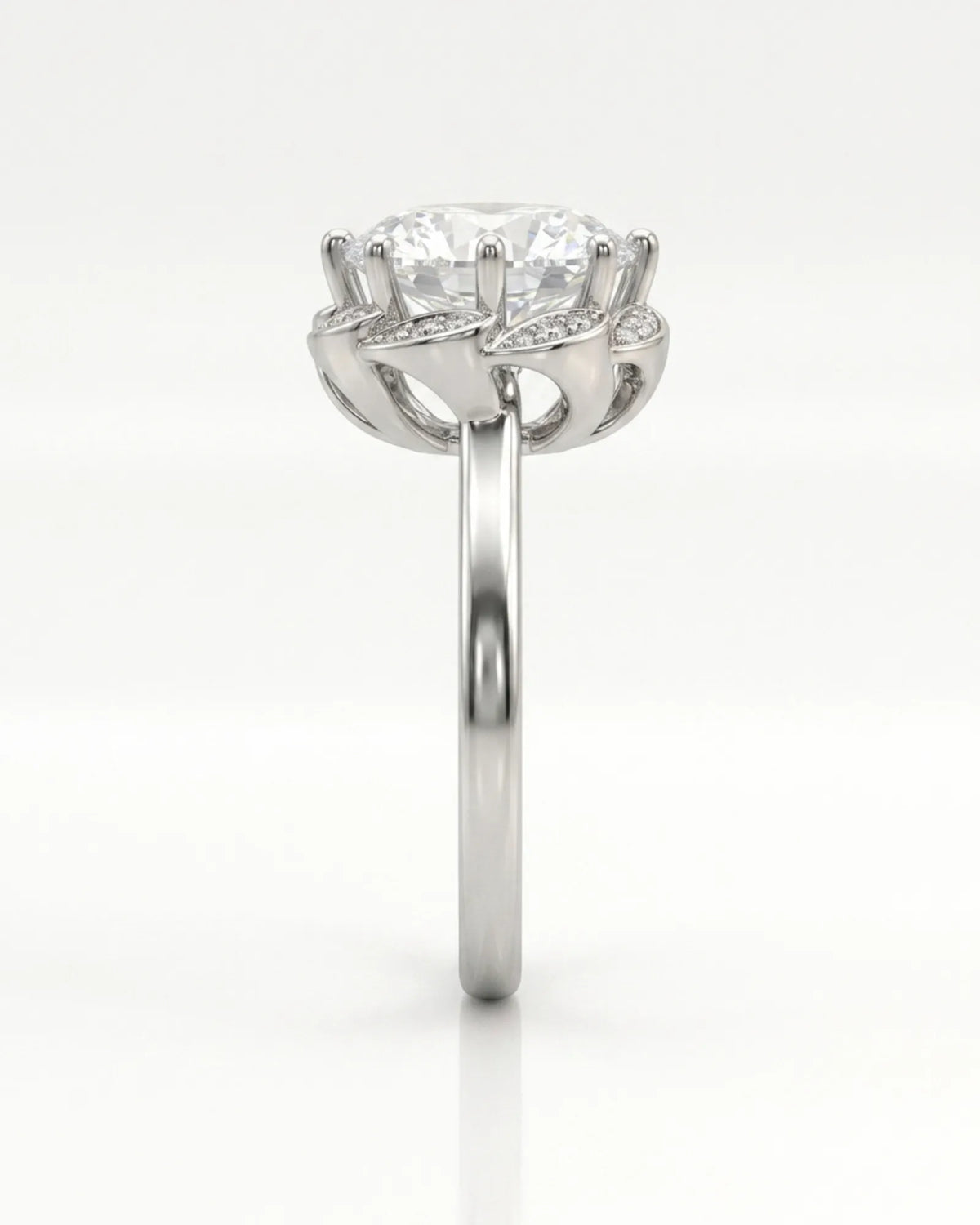 AYALA • 4 carat Moissanite Ring in White Gold with Halo