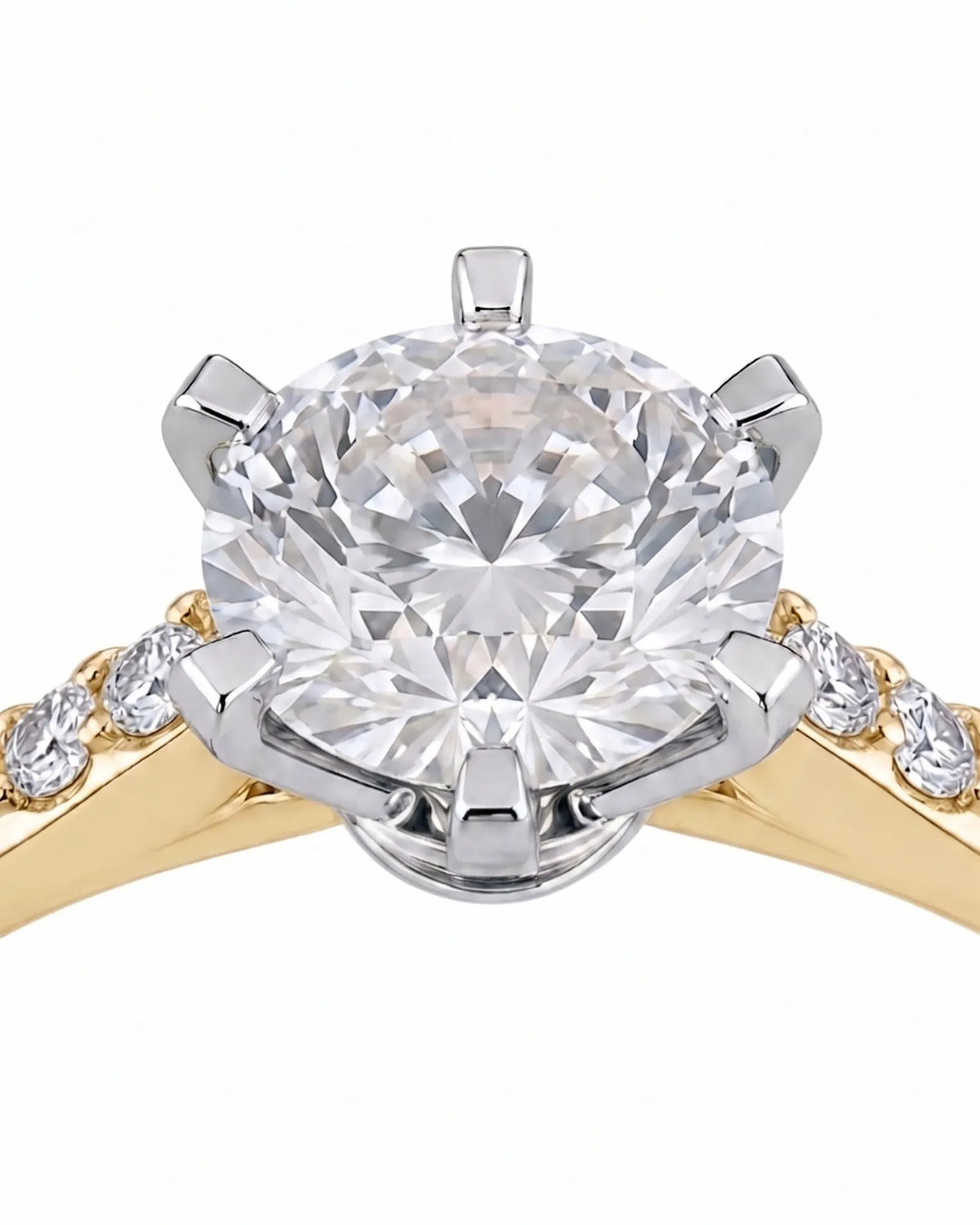 Dakota – Natural Round Diamond Two-Tone Six-Prong Engagement Ring
