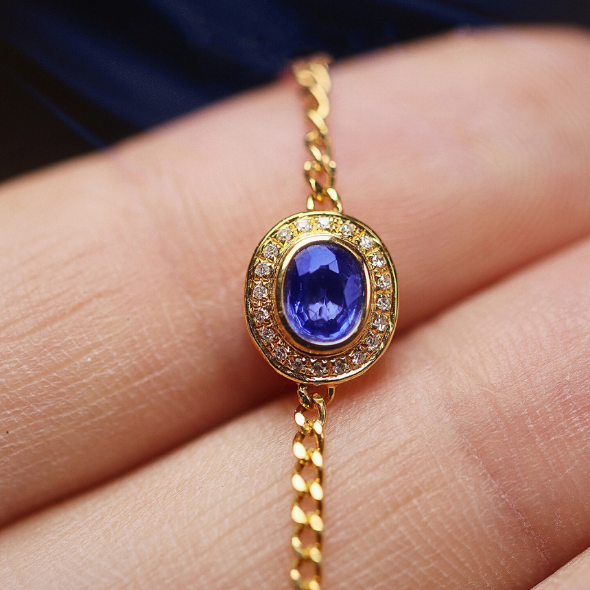 Stellar Grace – Natural Sapphire & Diamond Bracelet